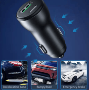 techplus Car Charger Type-C and USB Fast Charging Mobile Adapter TechPlus USB A USB C PD Car Charger Fast Charge