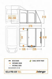 Vango Kela Pro Air Tall Drive Away Awning with Carport and Digital Pump - In Store – view 1