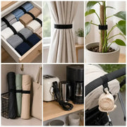 Habicare Reusable Black Nylon Hook & Loop Cable Ties Reusable Black Nylon Hook & Loop Cable Ties