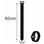 Habicare Reusable Black Nylon Hook & Loop Cable Ties Reusable Black Nylon Hook & Loop Cable Ties