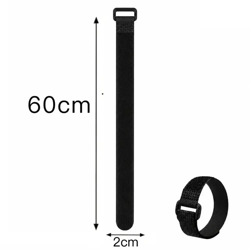 Habicare Reusable Black Nylon Hook & Loop Cable Ties Reusable Black Nylon Hook & Loop Cable Ties