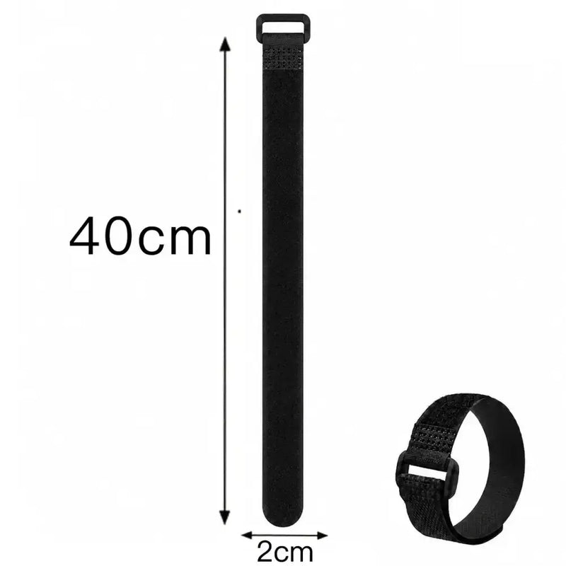 Habicare Reusable Black Nylon Hook & Loop Cable Ties Reusable Black Nylon Hook & Loop Cable Ties
