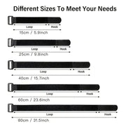 Habicare Reusable Black Nylon Hook & Loop Cable Ties Reusable Black Nylon Hook & Loop Cable Ties