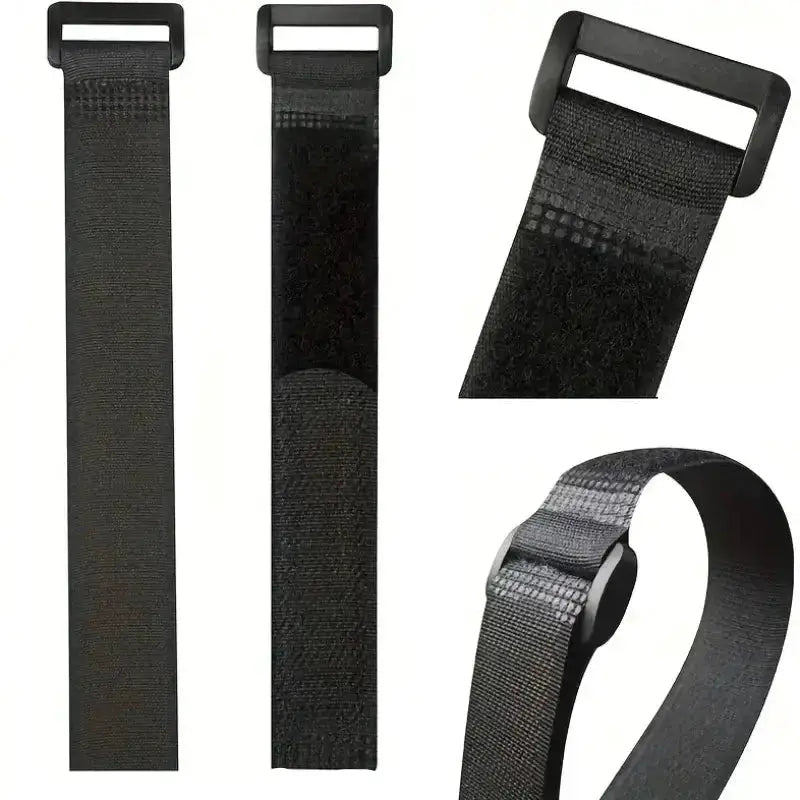 Habicare Reusable Black Nylon Hook & Loop Cable Ties Reusable Black Nylon Hook & Loop Cable Ties
