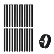 Habicare Reusable Black Nylon Hook & Loop Cable Ties Reusable Black Nylon Hook & Loop Cable Ties