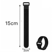 Habicare Reusable Black Nylon Hook & Loop Cable Ties Reusable Black Nylon Hook & Loop Cable Ties