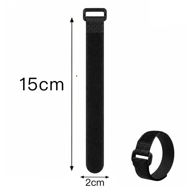 Habicare Reusable Black Nylon Hook & Loop Cable Ties Reusable Black Nylon Hook & Loop Cable Ties
