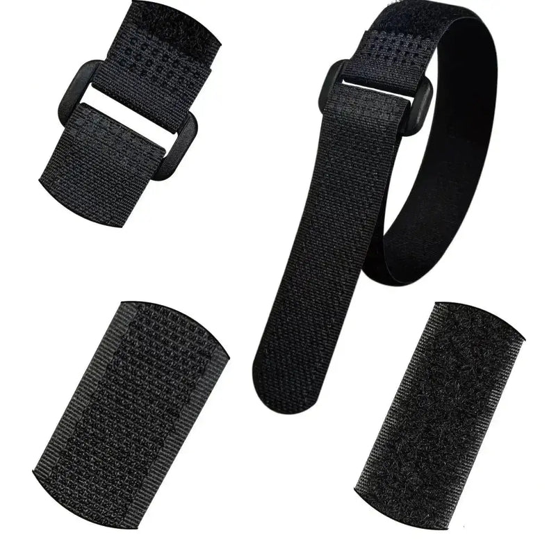 Habicare Reusable Black Nylon Hook & Loop Cable Ties Reusable Black Nylon Hook & Loop Cable Ties