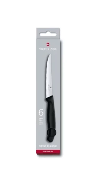 Victorinox Steak Knife Set 6.7233 - 11cm 6 piece Pointed Hang Box