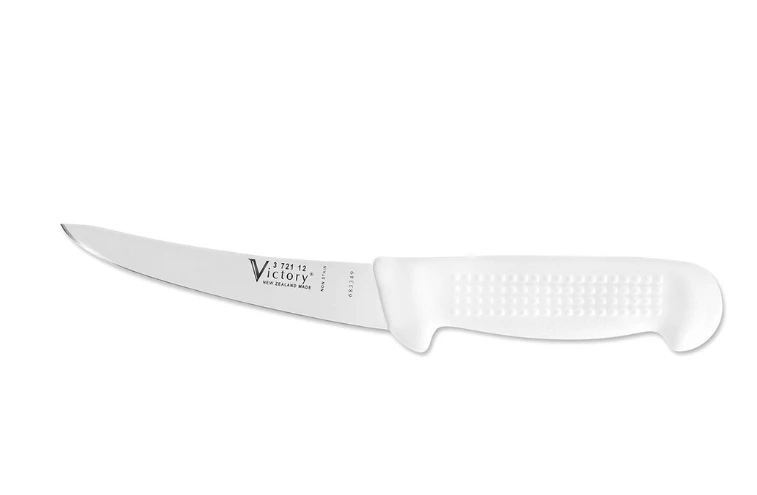 Victory Knives Butchers Knives White Handle Narrow Curved Boning Knife 12Cm Victory Knives Narrow Curved Boning Knife 12Cm