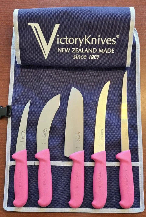 Victory Knives General Victory Pink Set Victory Pink Knife Set 5 Piece — Kitchen & Food Prep NZ | Action Outdoors