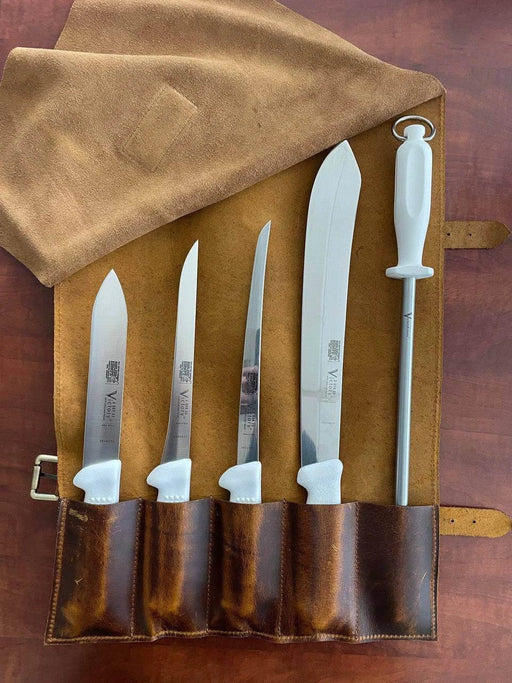 Victory Knives Knife Sheaths Victory Leather Knife Wrap- 5 Pockets Victory Knives Leather Knife Wrap 5 Pockets for Travel