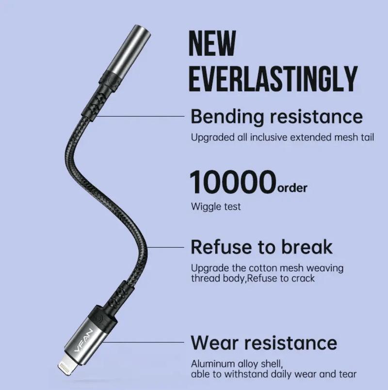 techplus Vipfan Lightning to 3.5mm Audio Jack Adaptor Vipfan Lightning 3.5mm Audio Adapter iPhone and iPad