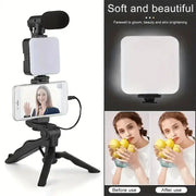 Vlogging Kit with Tripod, Mic & LED Light for Smartphones (6 in 1) – view 4
