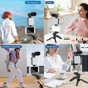Vlogging Kit with Tripod, Mic & LED Light for Smartphones (6 in 1) – view 3