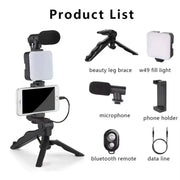 Vlogging Kit with Tripod, Mic & LED Light for Smartphones (6 in 1) – view 8