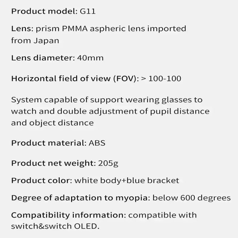 Habicare 9eight5 VR Shinecon G11 Virtual Reality Headset for Switch VR Shinecon G11 Virtual Reality Headset for Switch