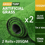Two Pieces 1X10M Artificial Grass 17MM 20M2 – view 2