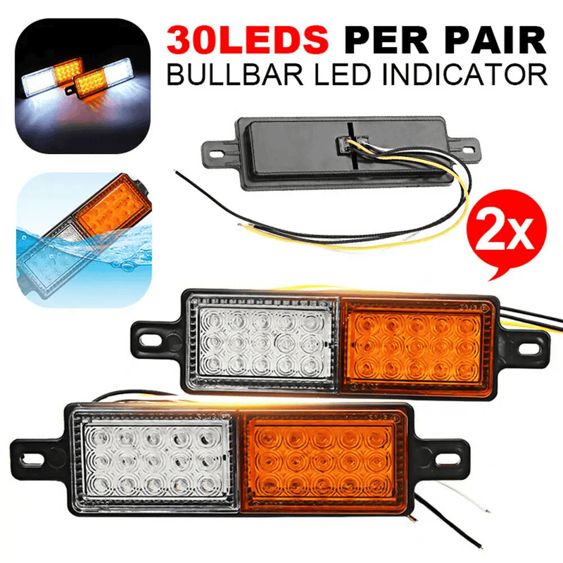 Pair LED Bullbar Indicator Tail Lights Front Park DRL Light For ARB TJM Lamp – view 2