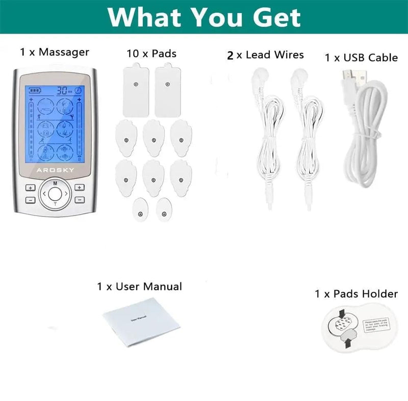 TENS Machine with 24 Massage Modes & 10 Pads – view 8