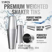 salelink.co.nz Unbranded 11PCS Cocktail Shaker Bar Set 11PCS Cocktail Shaker Bar Set | Action Outdoors NZ