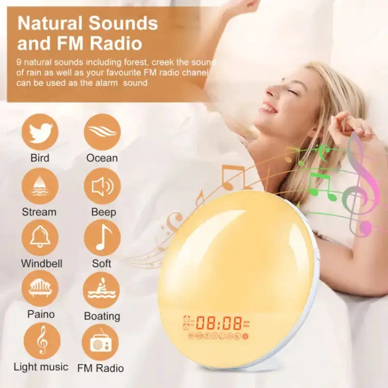 Habicare HBC Wake-Up Light Alarm Clock – Sunrise/Sunset Simulation Wake-Up Light Alarm Clock – Sunrise/Sunset Simulation
