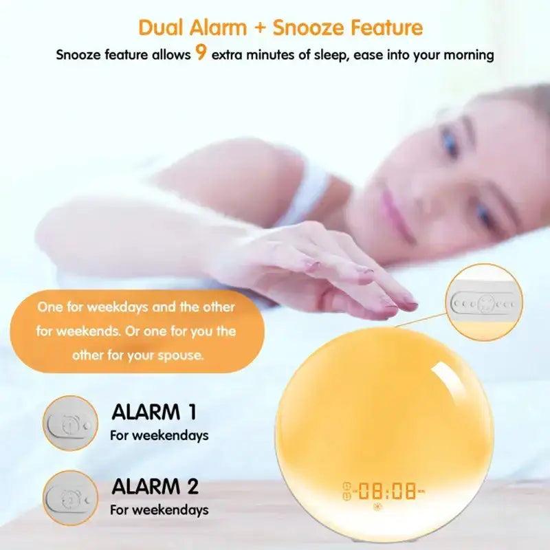 Habicare HBC Wake-Up Light Alarm Clock – Sunrise/Sunset Simulation Wake-Up Light Alarm Clock – Sunrise/Sunset Simulation