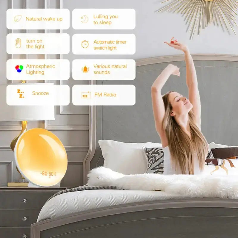 Habicare HBC Wake-Up Light Alarm Clock – Sunrise/Sunset Simulation Wake-Up Light Alarm Clock – Sunrise/Sunset Simulation