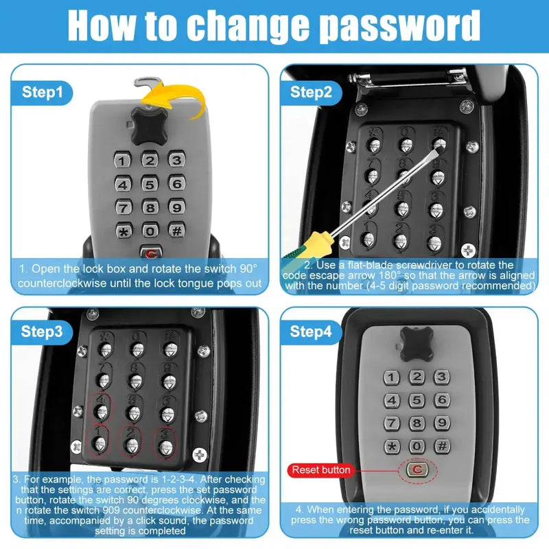 Habicare SS Wall-Mount Key Lock Box with Code (4 types available) Wall-Mount Key Lock Box with Code (4 types available)