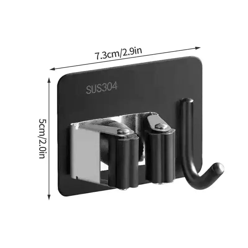 Habicare SS Wall-Mount Mop & Broom Holder Wall-Mount Mop & Broom Holder