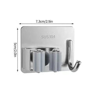 Habicare SS Wall-Mount Mop & Broom Holder Wall-Mount Mop & Broom Holder