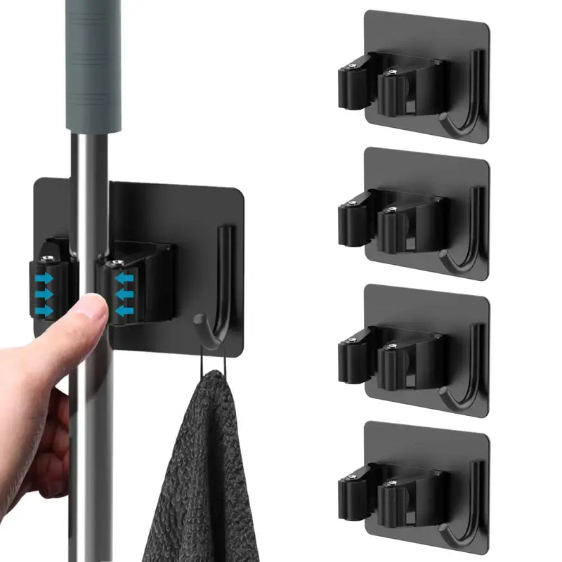 Habicare SS Wall-Mount Mop & Broom Holder Wall-Mount Mop & Broom Holder