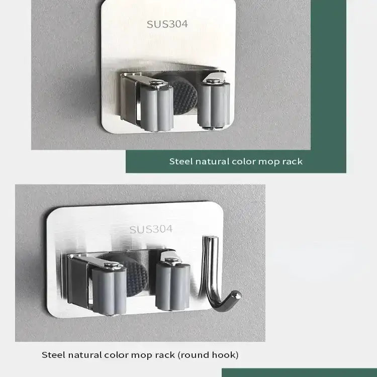 Habicare SS Wall-Mount Mop & Broom Holder Wall-Mount Mop & Broom Holder