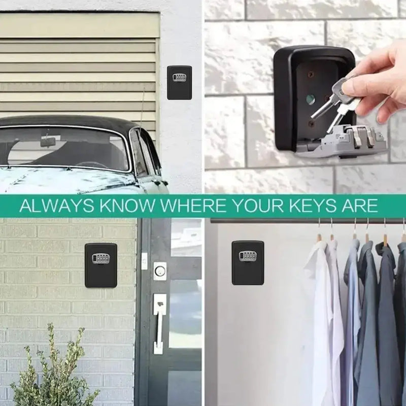 Wall-Mounted Key Keeper – 4-Digit Lock Box (available in Gray & Black) – view 13