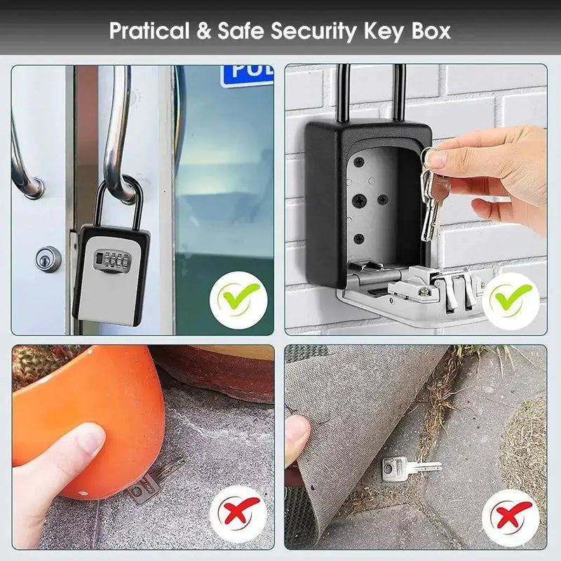 Wall-Mounted Key Keeper – 4-Digit Lock Box (available in Gray & Black) – view 6