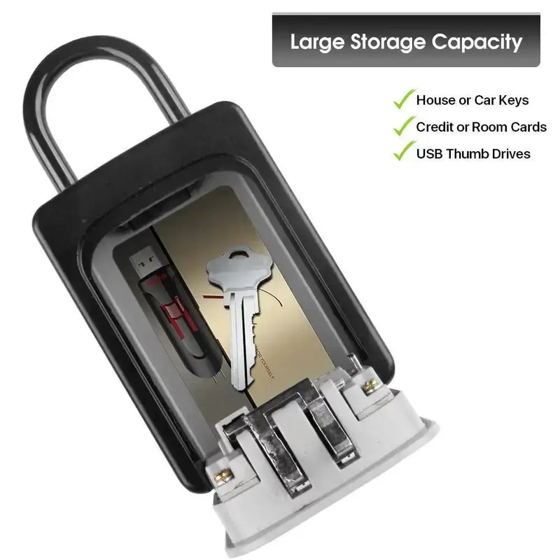 Wall-Mounted Key Keeper – 4-Digit Lock Box (available in Gray & Black) – view 4