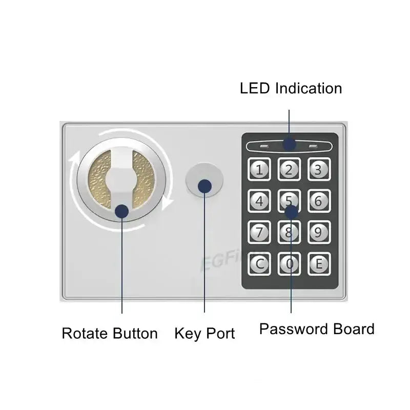Habicare SS Wall-Mounted Password Safe with Alarm Wall-Mounted Password Safe with Alarm