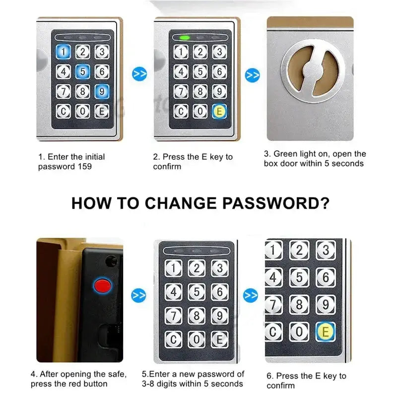 Habicare SS Wall-Mounted Password Safe with Alarm Wall-Mounted Password Safe with Alarm