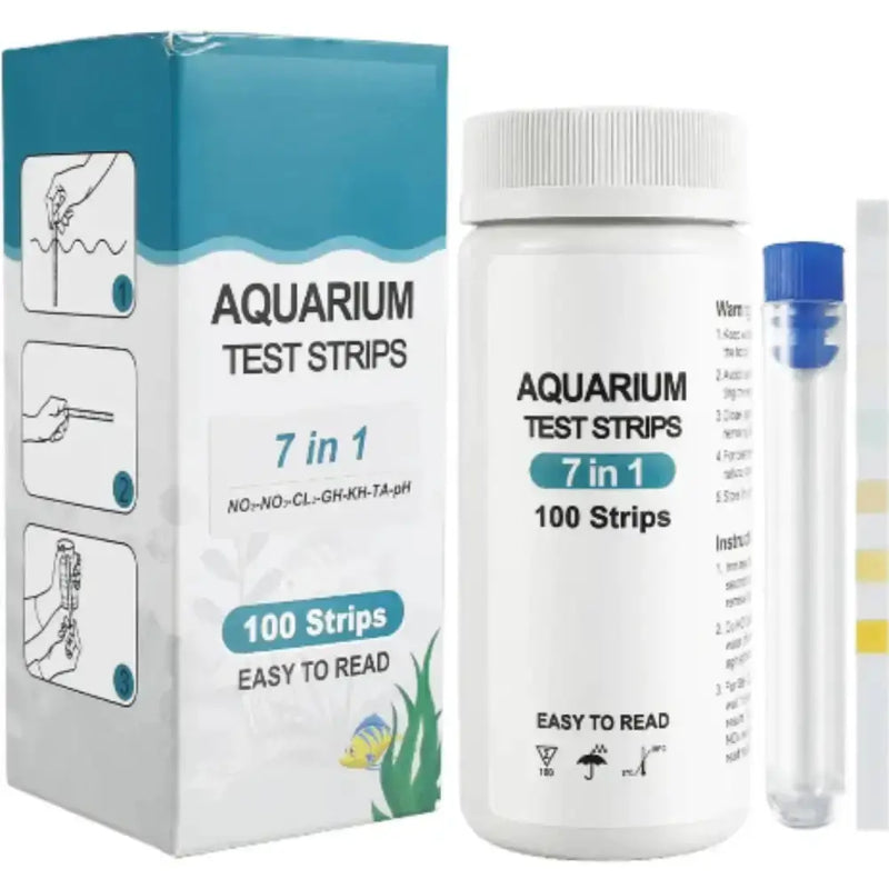 Habicare HBC Water Quality Test Strips Aquarium 7-in-1 Water Test Strips - 100 Count