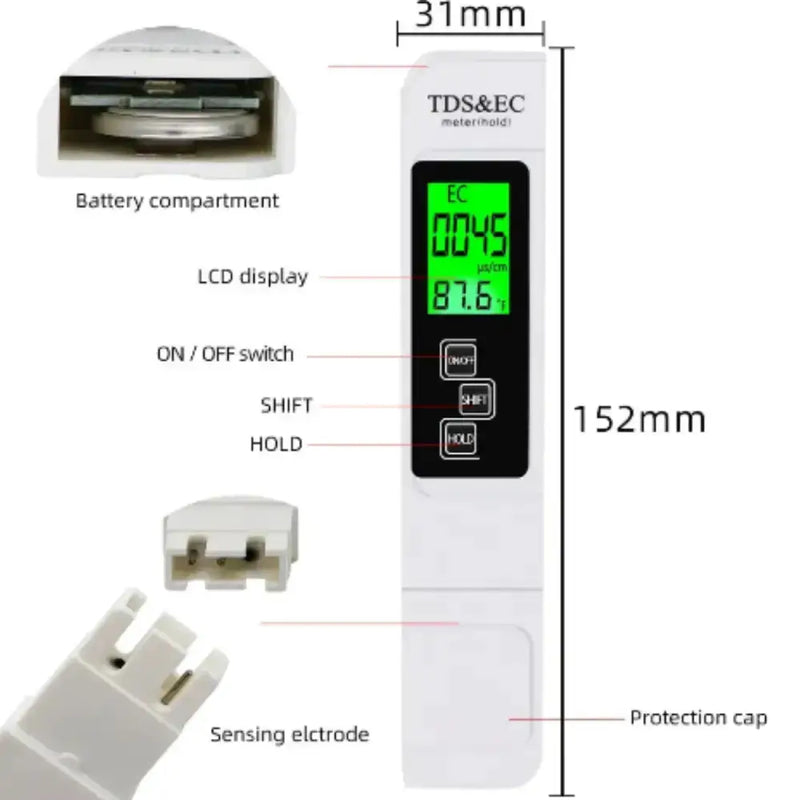 Habicare HBC Water Quality Tester TDS EC Temperature Water Quality Tester Meter
