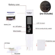 Habicare HBC Water Quality Tester TDS EC Temperature Water Quality Tester Meter