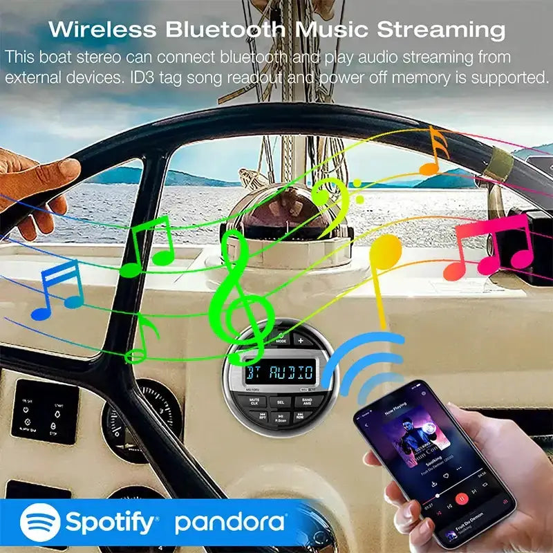 Habicare SS Waterproof Marine Bluetooth Radio & MP3 Player Waterproof Marine Bluetooth Radio & MP3 Player
