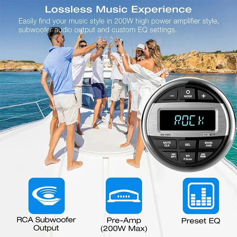 Habicare SS Waterproof Marine Bluetooth Radio & MP3 Player Waterproof Marine Bluetooth Radio & MP3 Player