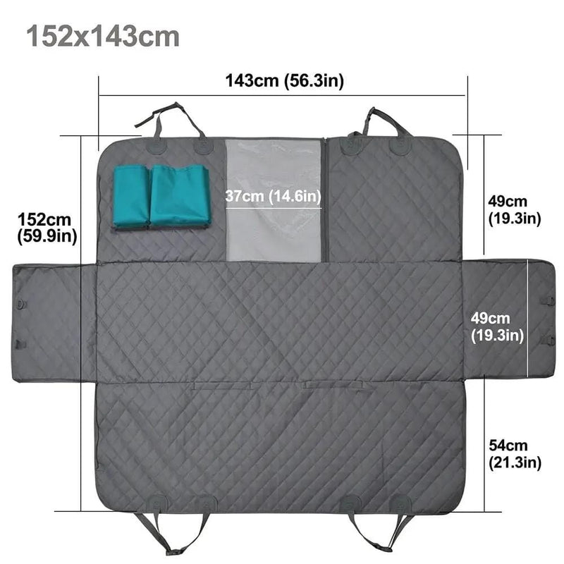 WATERPROOF PET CAR BACK SEAT PROTECTOR WITH MESH POCKET – view 4