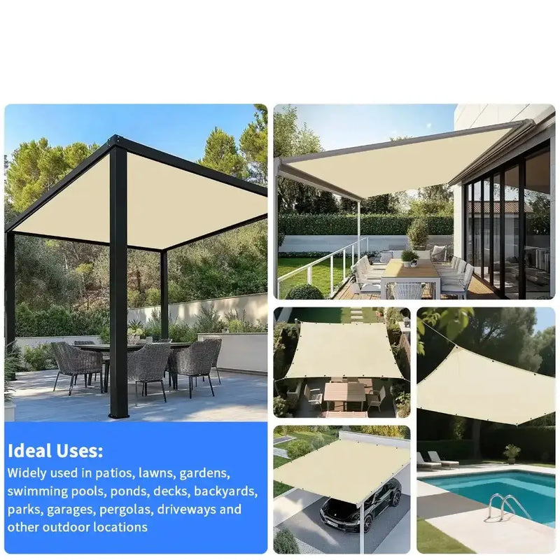 Waterproof Sunshade Sail – Square & Rectangle (4 colours available) – view 4