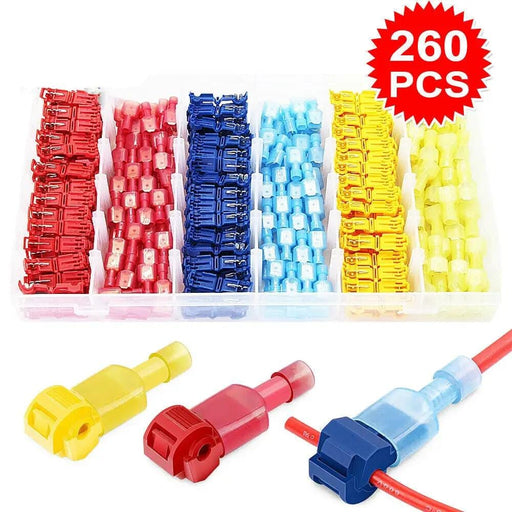 260PCS T-Tap Electrical Wire Crimp Terminals Quick Splice Cable Connectors Kit – view 1