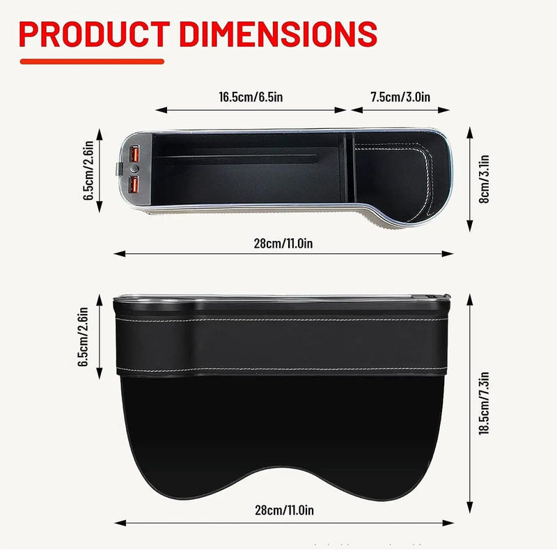 2PCS LED Car Seat Gap Filler Organizer with Charging Function – view 5