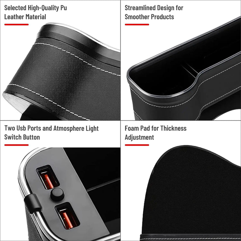 2PCS LED Car Seat Gap Filler Organizer with Charging Function – view 11