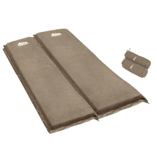 Weisshorn Self Inflating Mattress Camping Sleeping Mat Air Bed Double Set Coffee – view 1