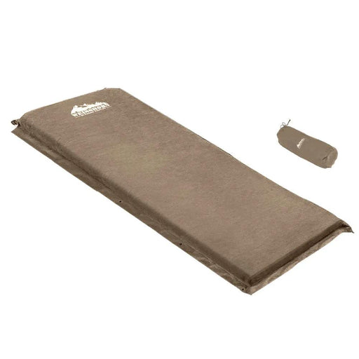 Weisshorn Self Inflating Mattress Camping Sleeping Mat Air Bed Single Coffee – view 1